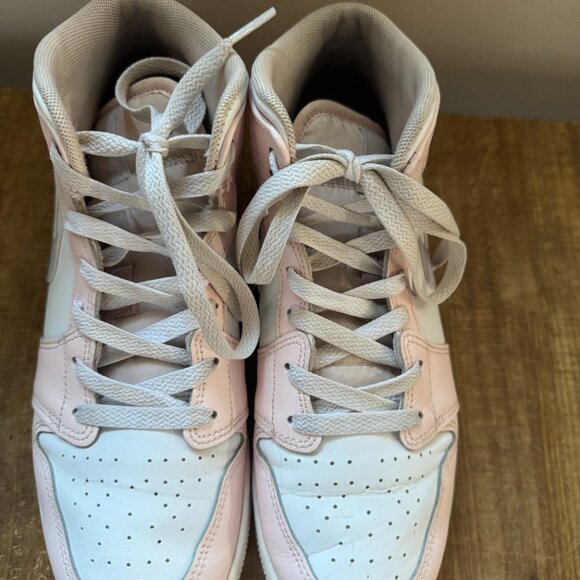 Girl's Air Jordan 1 Mid Pink Sneakers - Size 7Y - Picture 2 of 4